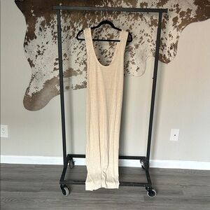 Cream Sleeveless Maxi Dress